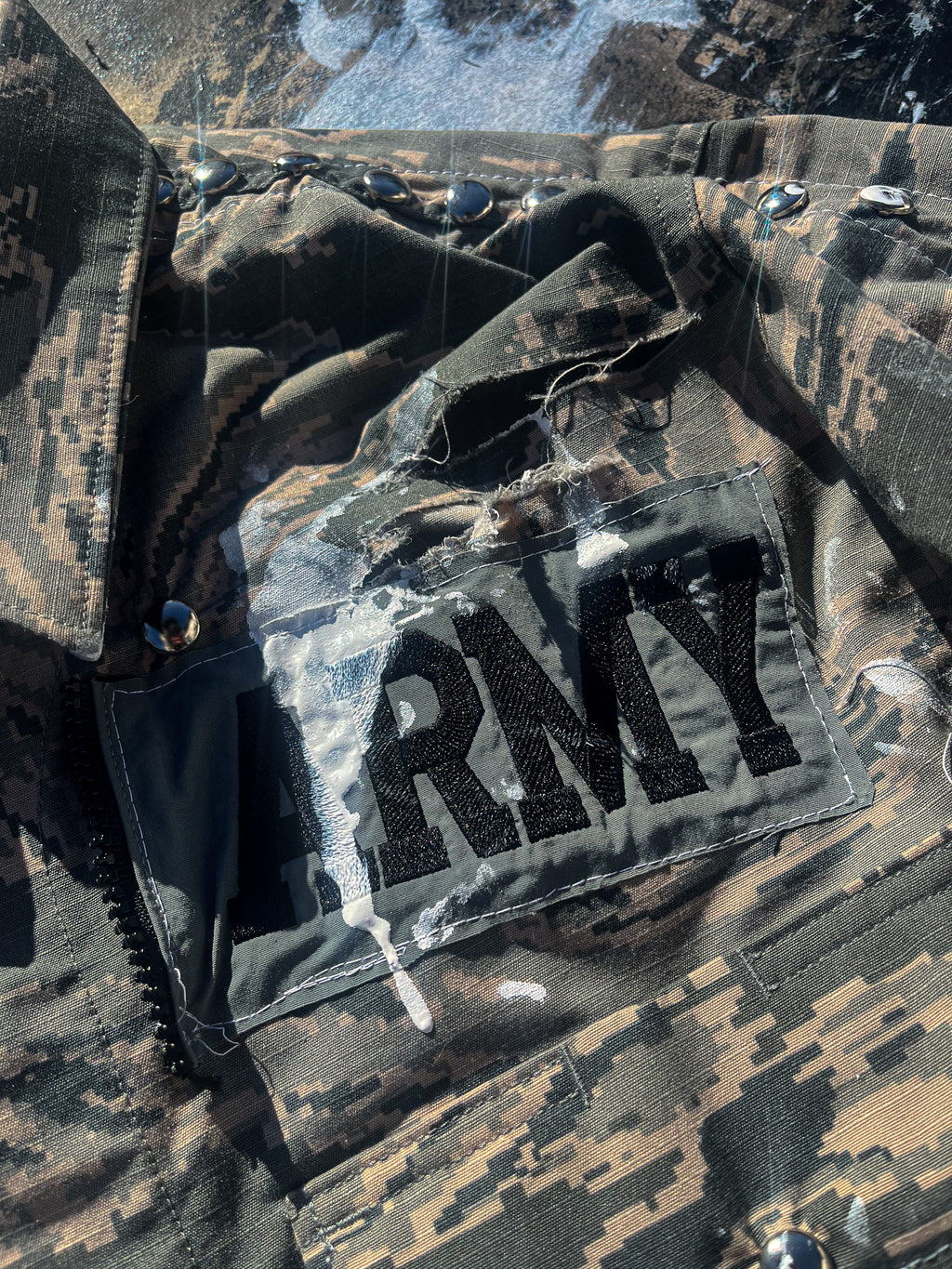 Studded winter army jacket