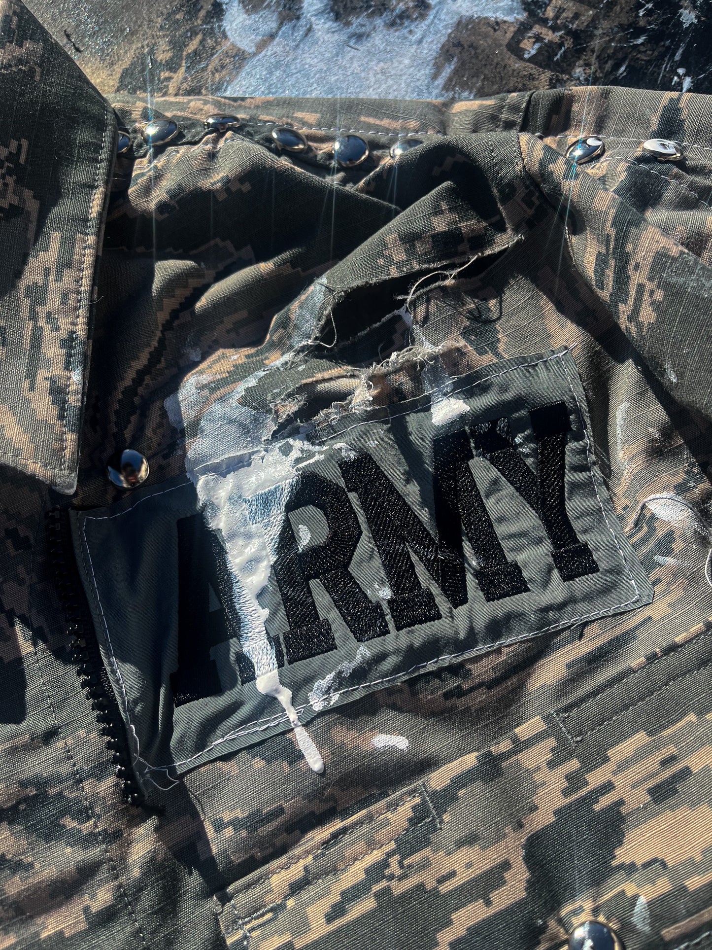 Studded winter army jacket