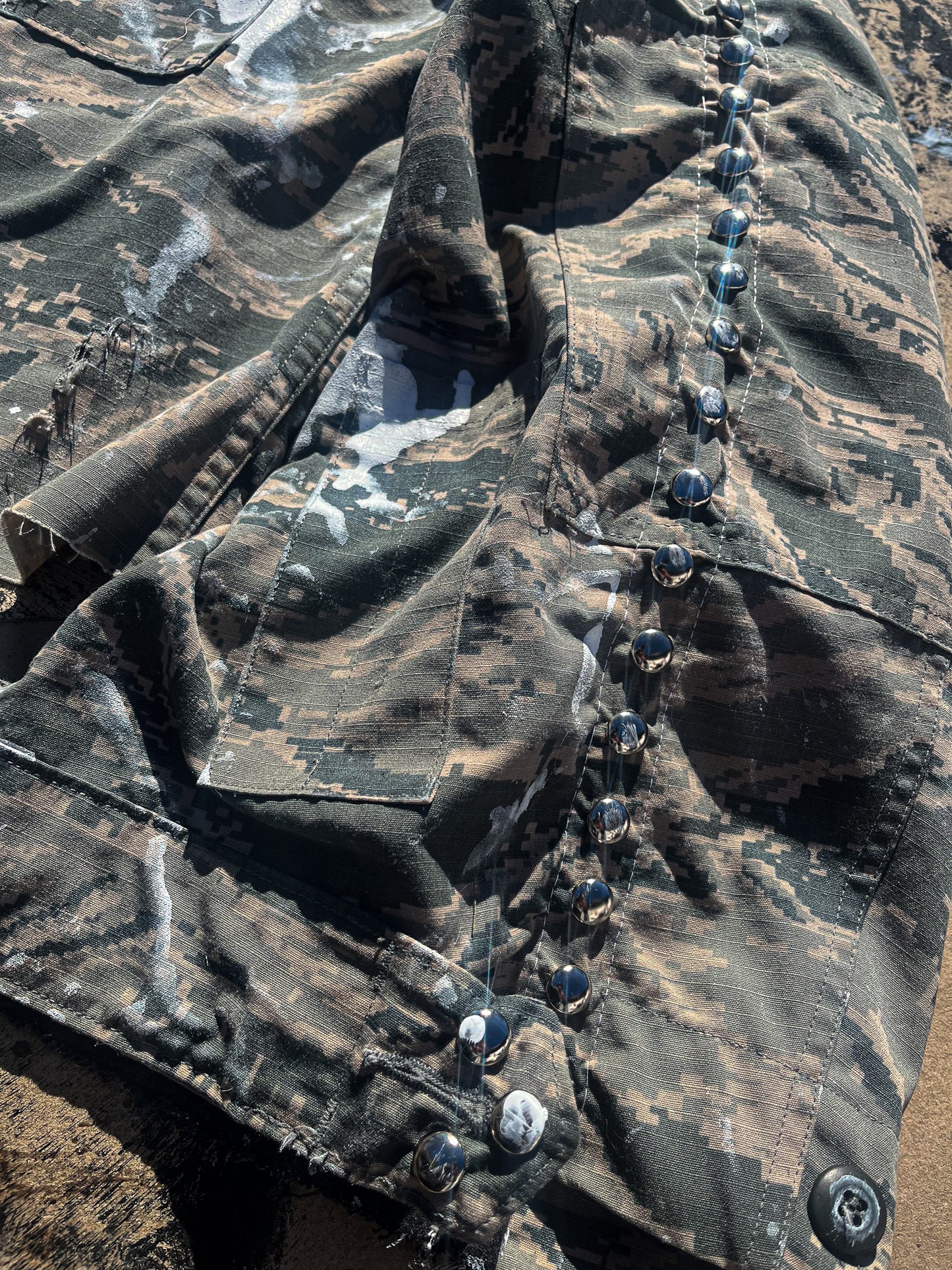 Studded winter army jacket